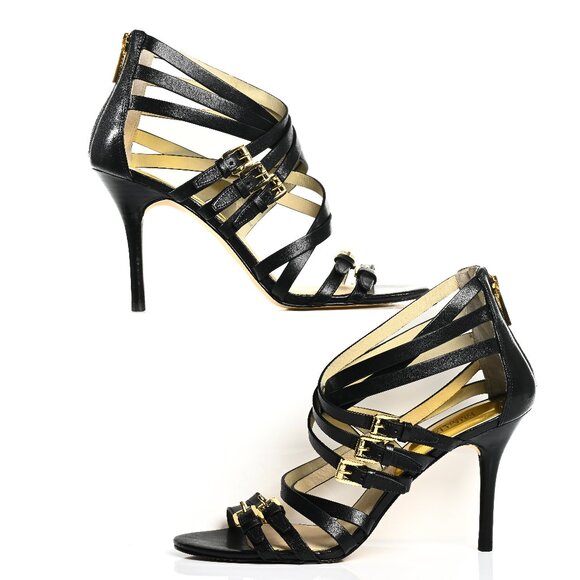 Michael Kors Ava Leather Multi Strap Buckled Sandal - Picture 1 of 12